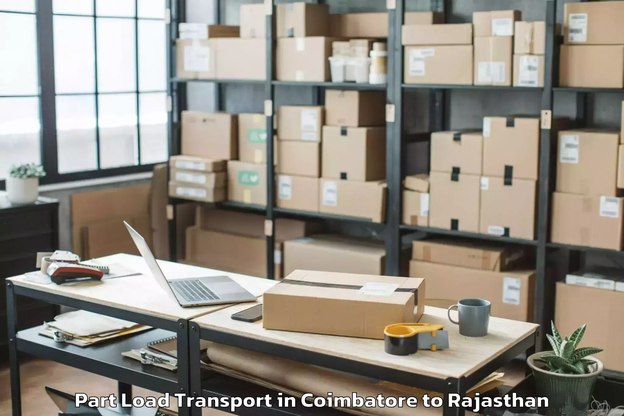 Hassle-Free Coimbatore to Dabok Airport Udr Part Load Transport